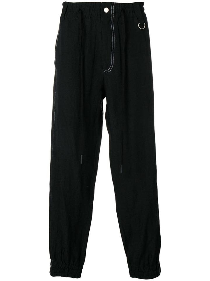 Andrea Ya'aqov Contrast Stitching Trousers - Black