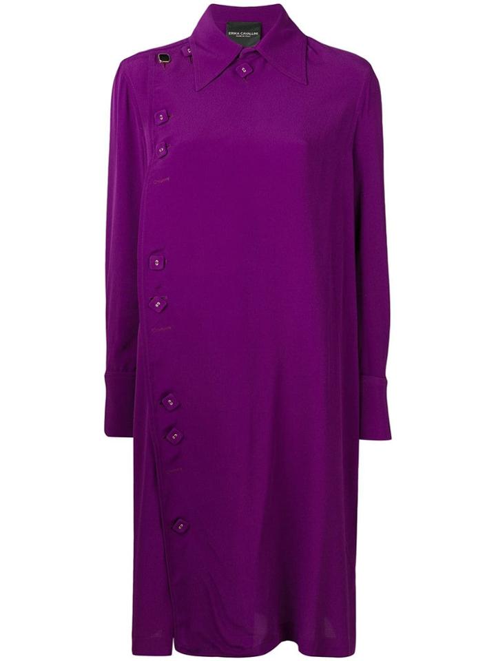Erika Cavallini Off-centre Fastening Shirt Dress - Purple