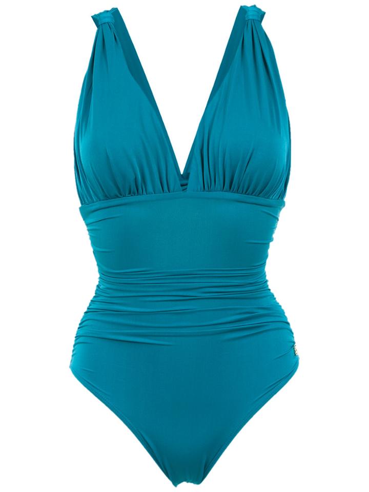 Brigitte Ruched Swimsuit - Blue