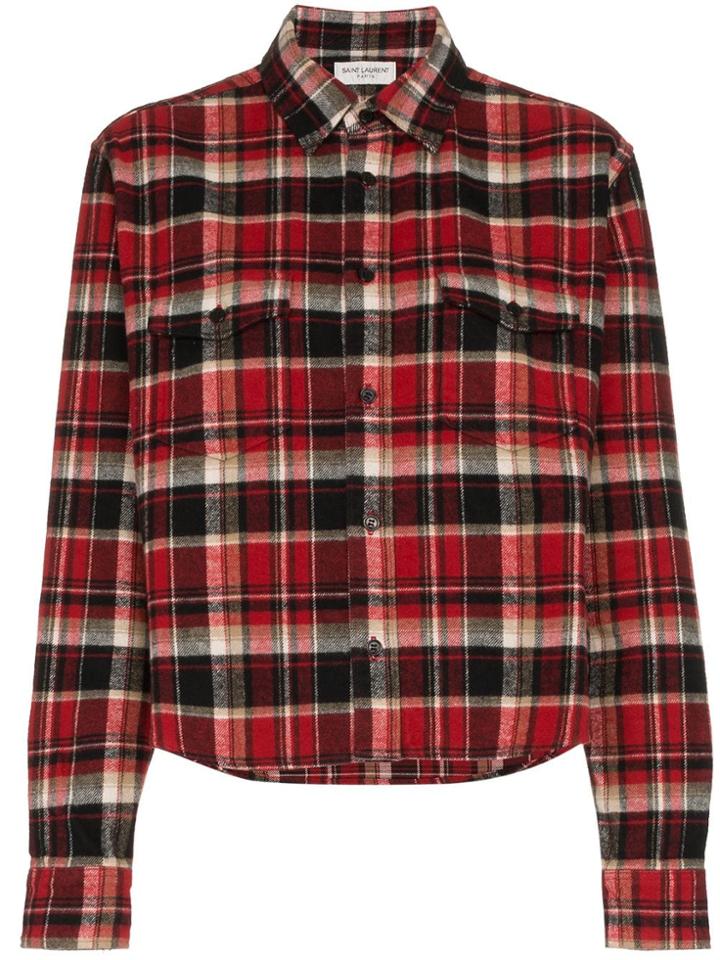 Saint Laurent Check Cotton Shirt - Red