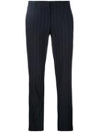 Brunello Cucinelli - Pinstripe Cropped Trousers - Women - Cotton/polyester/spandex/elastane/cupro - 42, Blue, Cotton/polyester/spandex/elastane/cupro