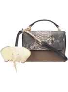 Christian Siriano Snakeskin Detail Crossbody Bag, Women's, Black, Pvc