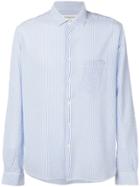 Ymc Pinstripe Button-up Shirt - Blue