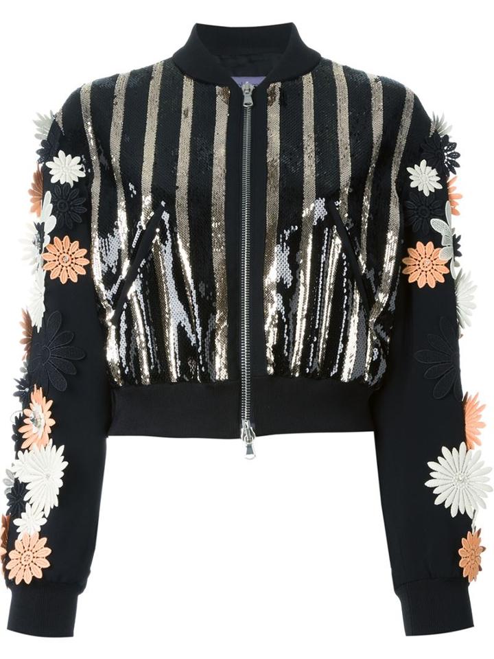 Emanuel Ungaro Floral Appliqué Sequin Jacket