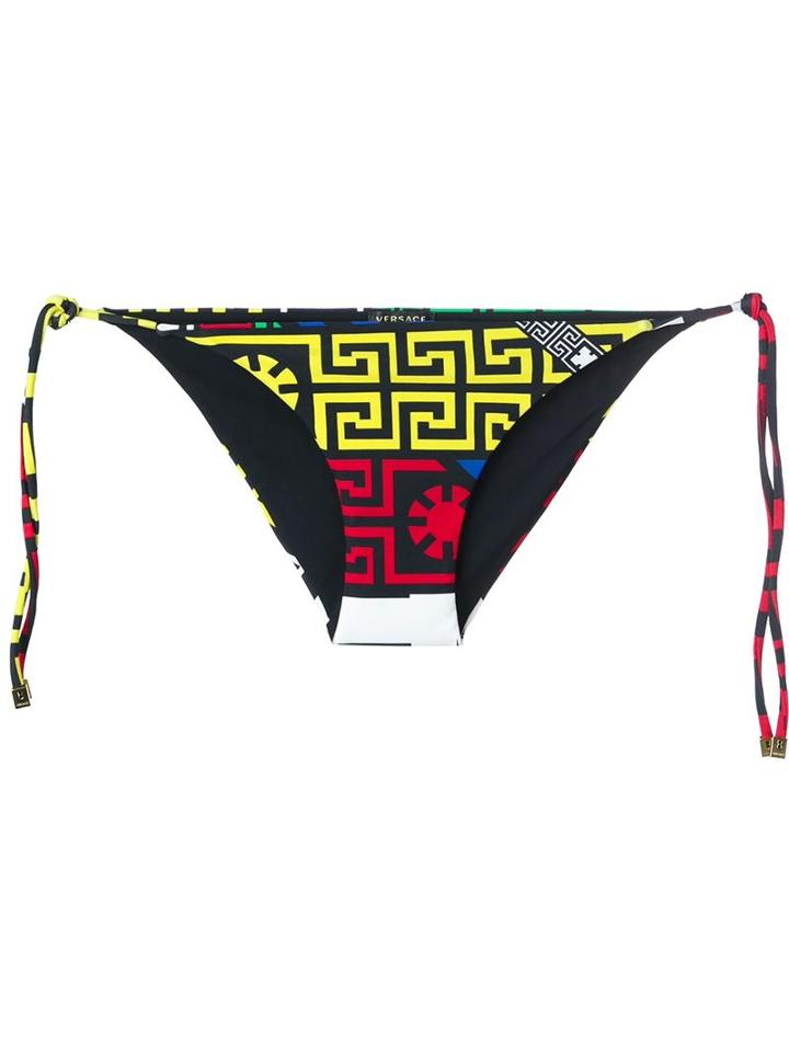 Versace '#greek Tanga' Bikini Bottom, Women's, Size: 12, Polyamide/spandex/elastane