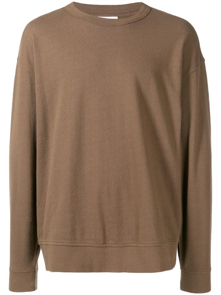 Ymc Long-sleeve Fitted Sweatshirt - Brown