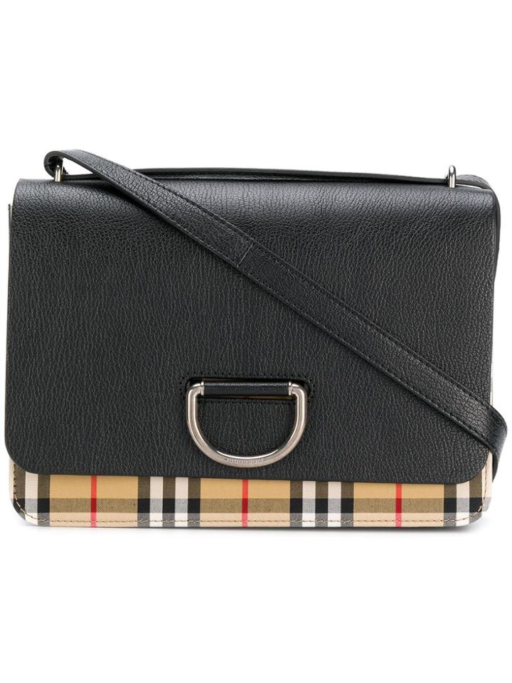 Burberry Foldover Checked Shoulder Bag - Black
