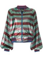 Stine Goya Striped Sequin Bomber Jacket - Multicolour