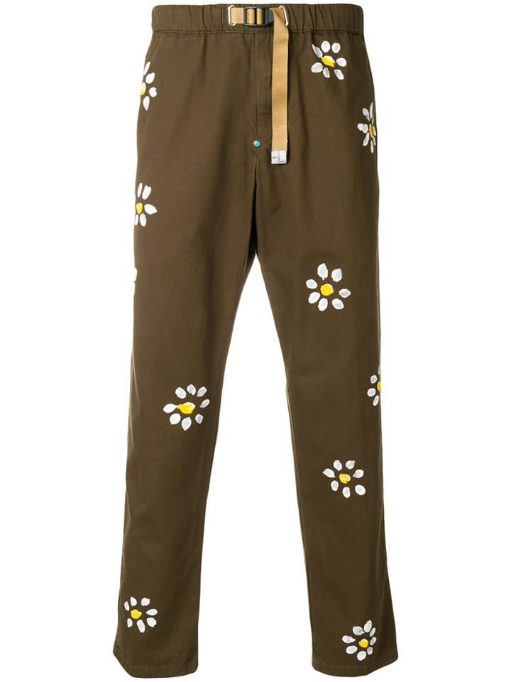 White Sand Floral Print Trousers - Green