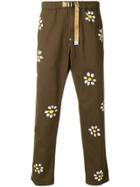 White Sand Floral Print Trousers - Green