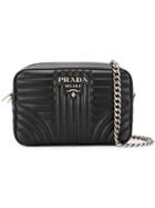 Prada Black Diagram Quilted Leather Cross Body Bag