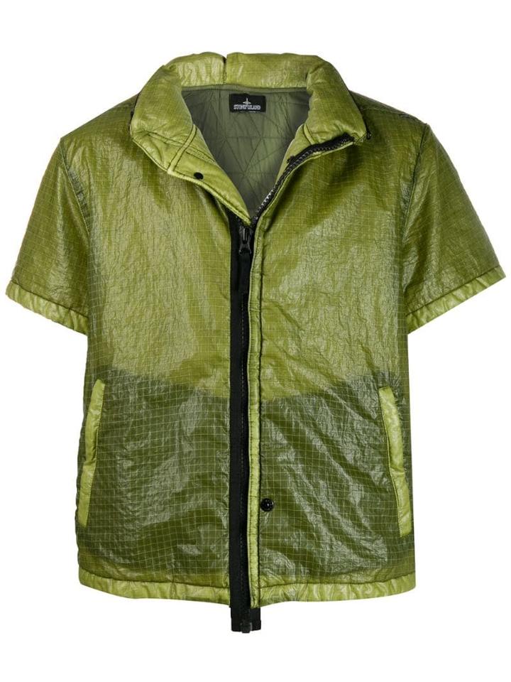 Stone Island Shadow Project Waxed Short-sleeve Jacket - Green