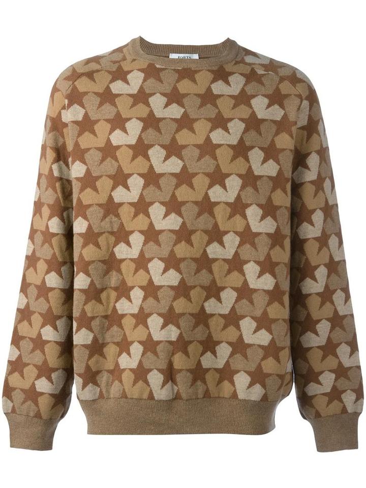 Ports 1961 'star Camouflage' Sweater, Men's, Size: Small, Brown, Virgin Wool