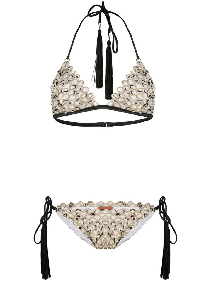 Missoni Mare Scalloped Knit Bikini - Gold