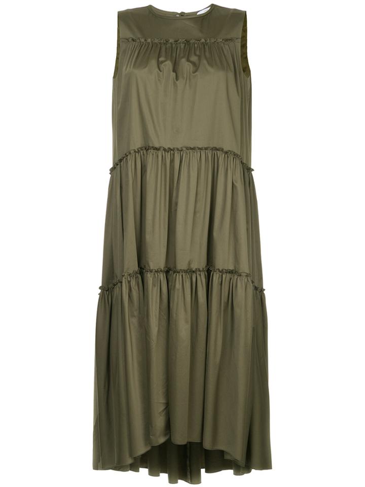 Astraet Flared Pleated Midi Dress - Green