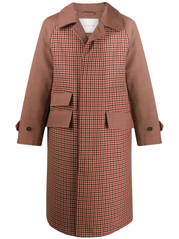 Mackintosh Check Pattern Single-breasted Coat - Neutrals