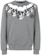 Philipp Plein Multi Skull Print Sweatshirt - Grey