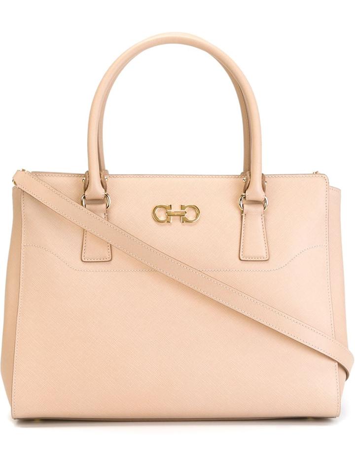 Salvatore Ferragamo Double Gancio Tote - Nude & Neutrals