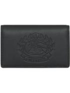 Burberry Small Embossed Crest Two-tone Leather Wallet - Black