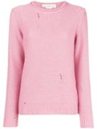 Golden Goose Distressed Crewneck Sweater - Pink