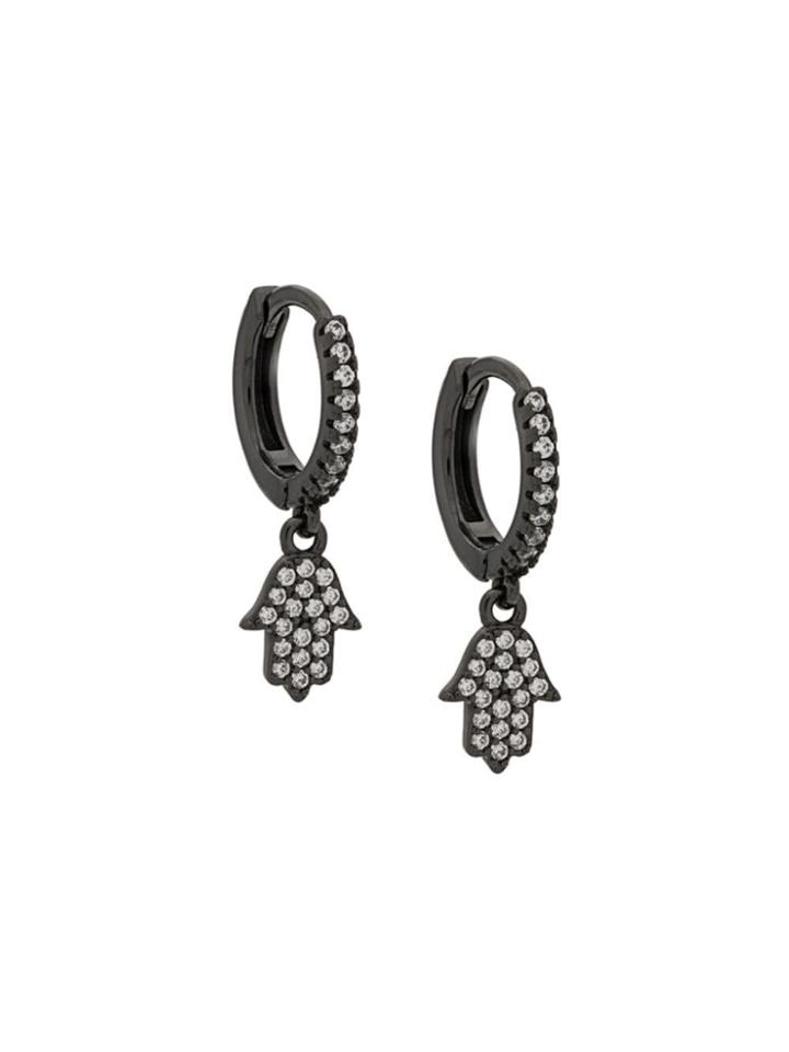 Federica Tosi Hamsa Earrings - Black