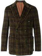 The Gigi Double Breasted Check Blazer - Green