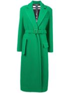 Off-white Belted Collared Coat - Green