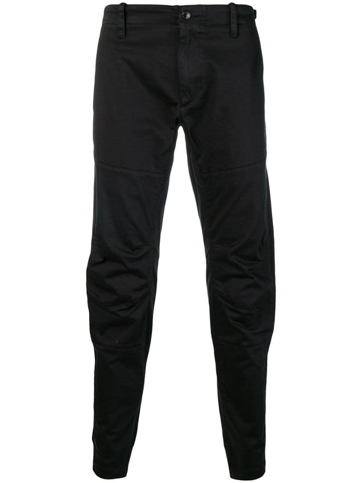 Cp Company Draped Slim-fit Trousers - Black