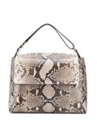 Orciani Snakeskin Effect Tote - Neutrals