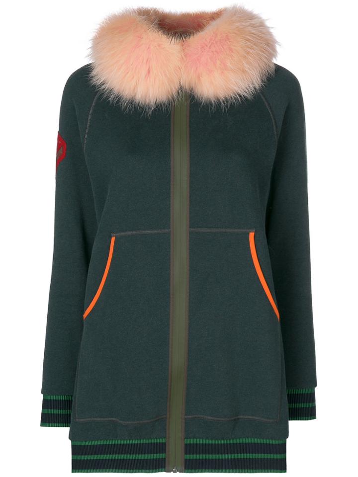 Mr & Mrs Italy Trimmed Zipped Hoodie - Green