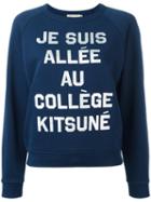 Maison Kitsuné Slogan Sweatshirt, Women's, Size: Medium, Blue, Cotton