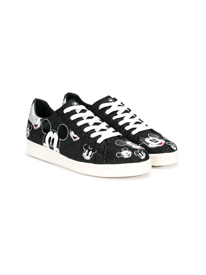 Moa Kids Glittery Mickey Sneakers - Black