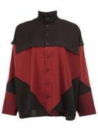 Issey Miyake Overlay Shirt, Women's, Size: 2, Black, Polyester/wool