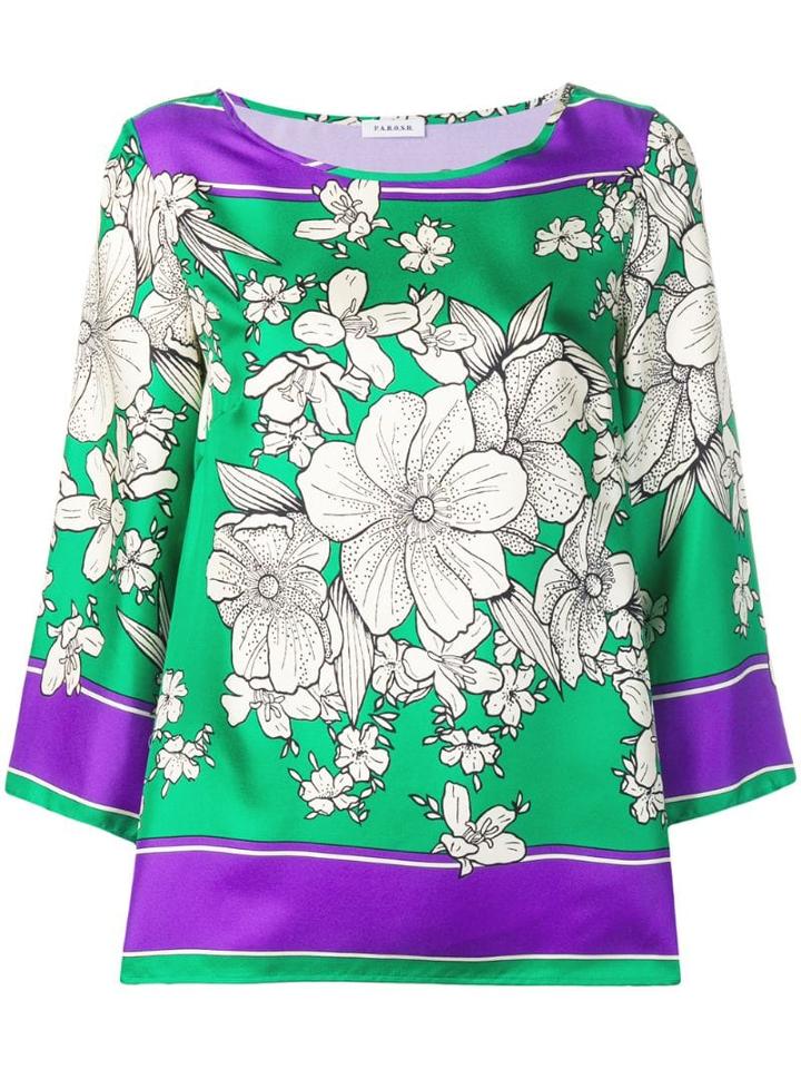 P.a.r.o.s.h. Salto Floral Blouse - Green