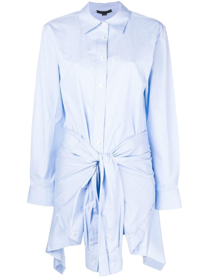 Alexander Wang Tie Front Shirt Dress - Blue