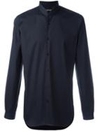 The Kooples Mandarin Collar Shirt, Size: Xs, Blue, Cotton/polyamide/spandex/elastane