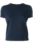 Roberto Collina - Plain T-shirt - Women - Polyester/viscose - S, Blue, Polyester/viscose