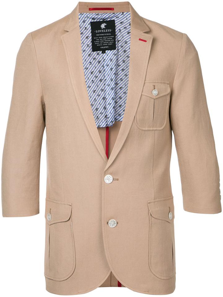 Loveless - Classic Blazer - Men - Linen/flax/rayon - 3, Brown, Linen/flax/rayon