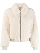 Isabel Marant Shearling Bomber Jacket - White