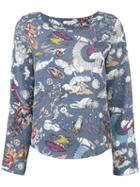 Dorothee Schumacher - Printed Top - Women - Silk/viscose - 4, Blue, Silk/viscose
