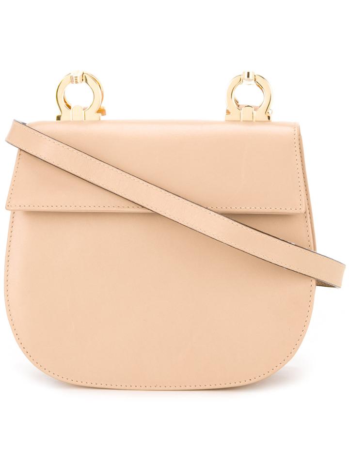 Salvatore Ferragamo Vintage Petite Saddle Bag - Nude & Neutrals