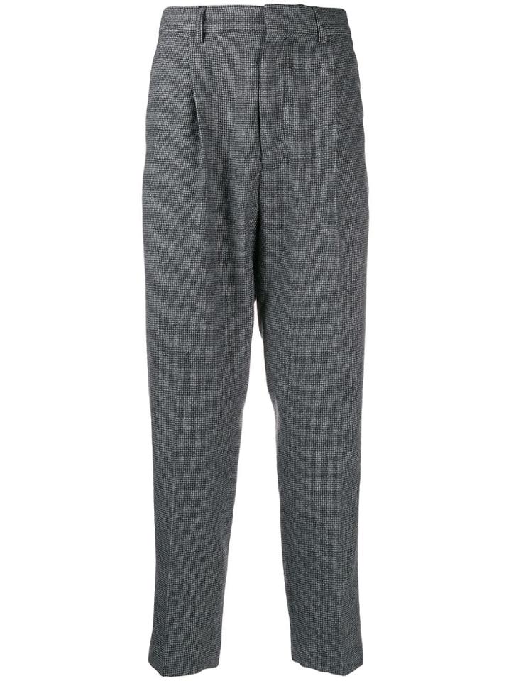 Ann Demeulemeester Tailored Houndstooth Trousers - Grey