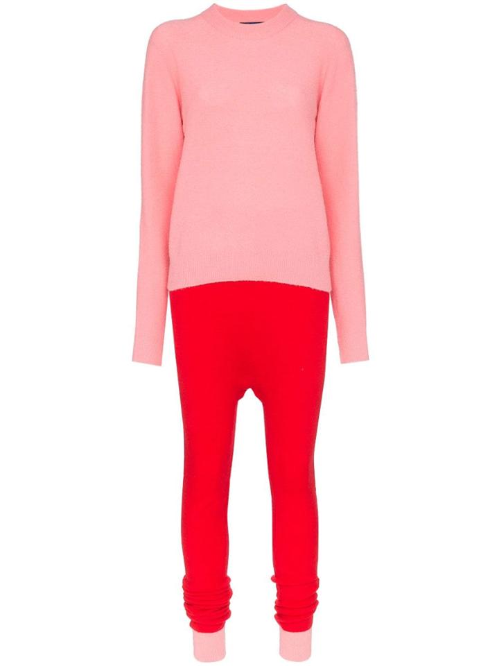 Sjyp Split-cuff Knitted Jumper - Pink