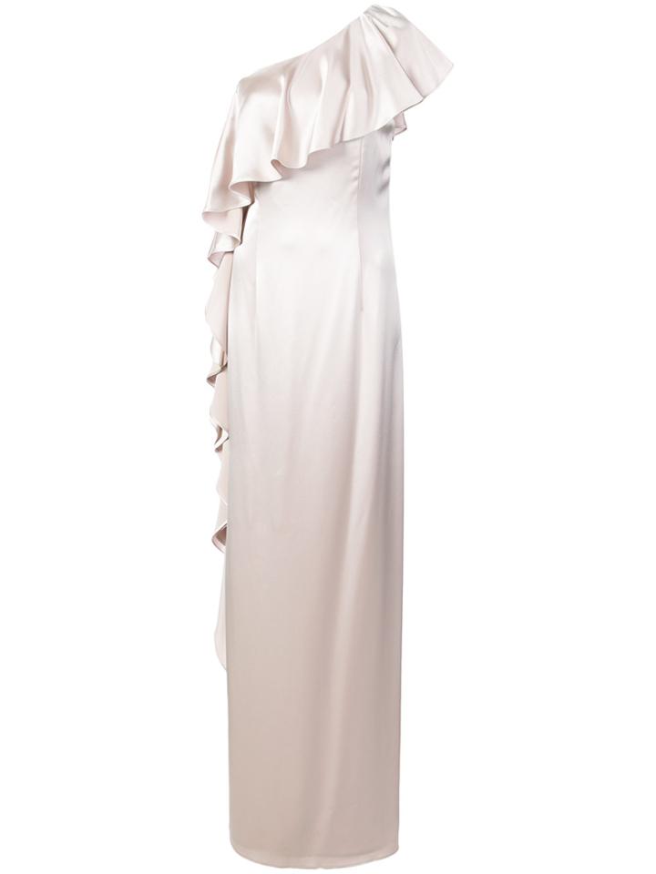 Zac Zac Posen Anne Frilled Gown - Nude & Neutrals