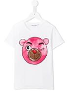 Mini Rodini Bear Print T-shirt, Girl's, Size: 7 Yrs, White