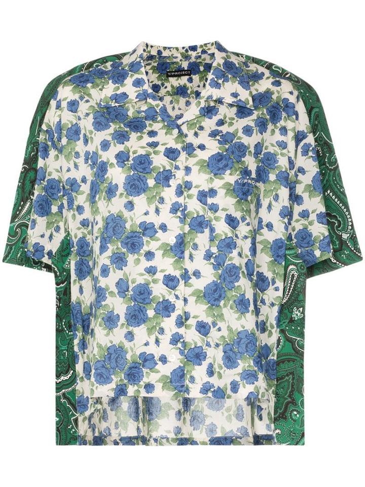 Y/project Double Layered Dual-print Cotton Shirt - White