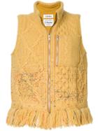 Coohem Sleeveless Zipped Sweater - Yellow & Orange