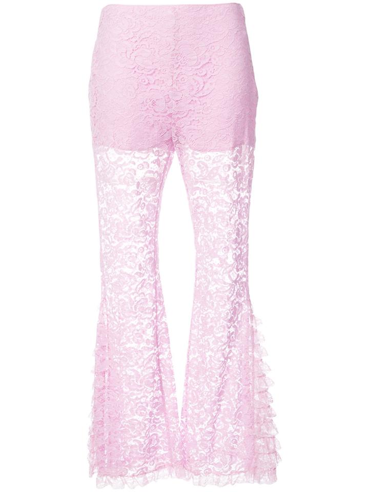 Givenchy Flared Lace Trousers - Pink & Purple