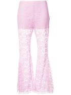 Givenchy Flared Lace Trousers - Pink & Purple