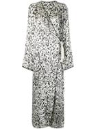 Alessandra Rich Leopard Wrap Dress - White